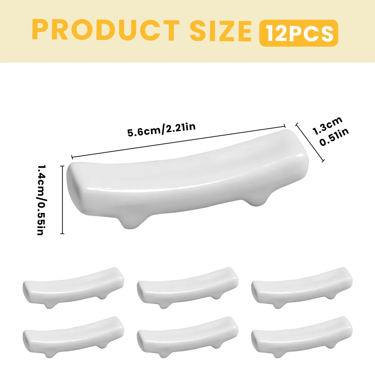 12 soportes para palillos de cerámica blanca, soporte para palillos chinos de porcelana para comida china, hogar, hotel, adornos de encimera Resta