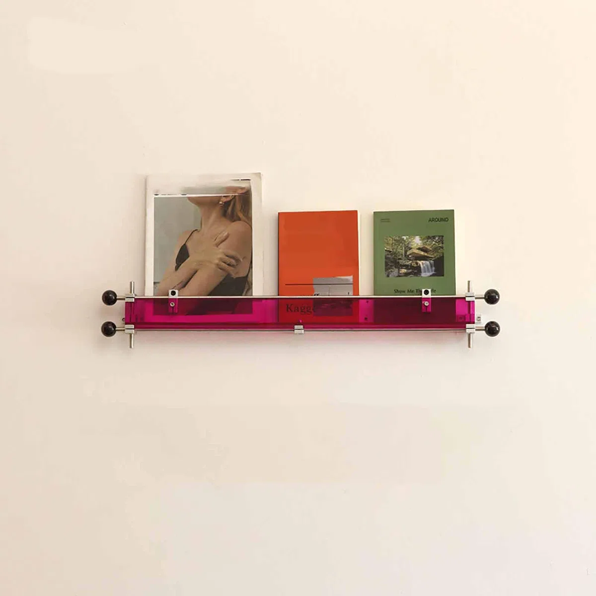 Revistero de Pared de Acrílico de Colores, Estante Flotante Transparente para Discos de Vinilo, Revistas y Libros, Expositor Decorativo para Salón, Dormitorio u Oficina Purple 50cm/19.6in