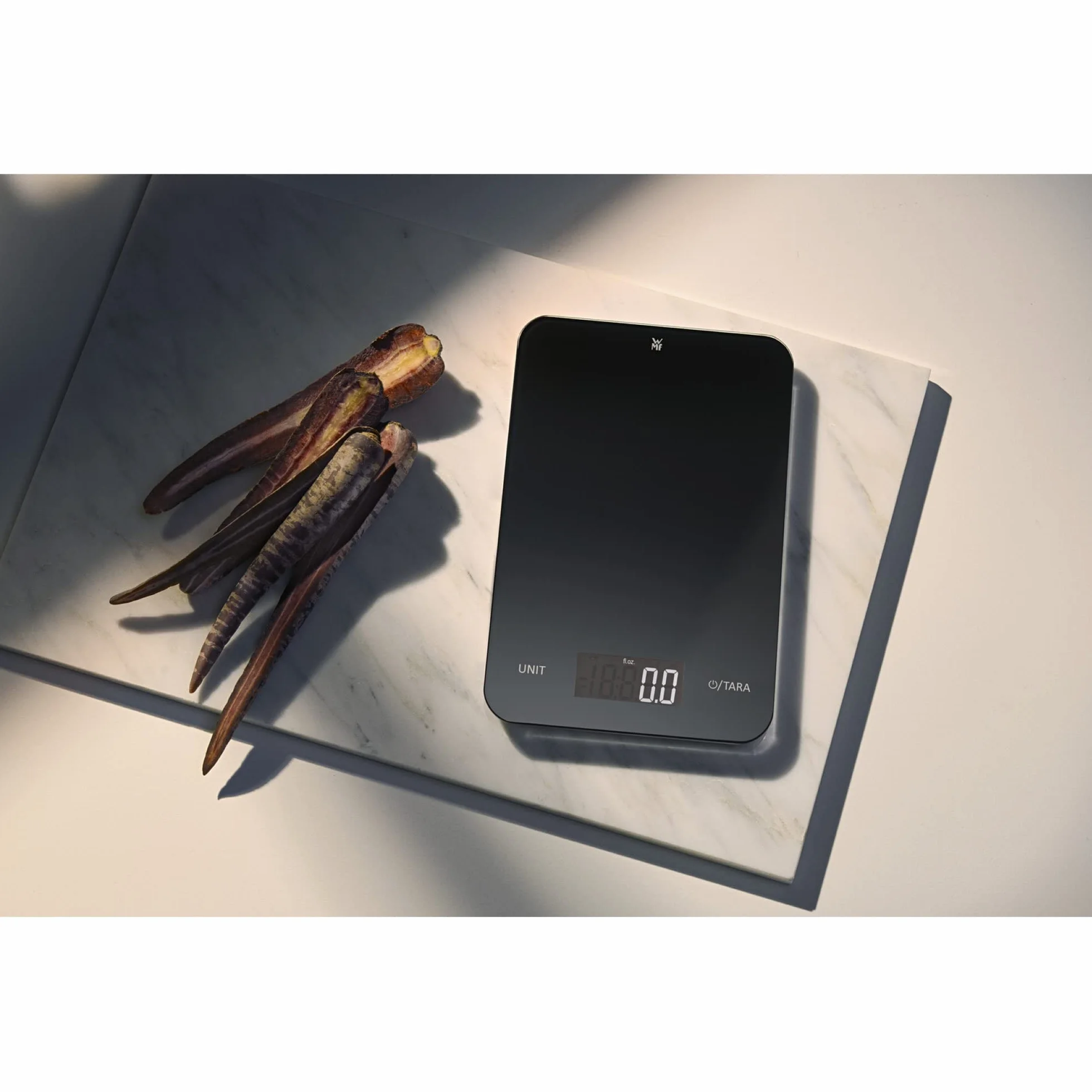 WMF - Báscula de Cocina Digital, Alta Precisión A Gramos, 5 kg de Peso Máximo, Pantalla LCD, Negro