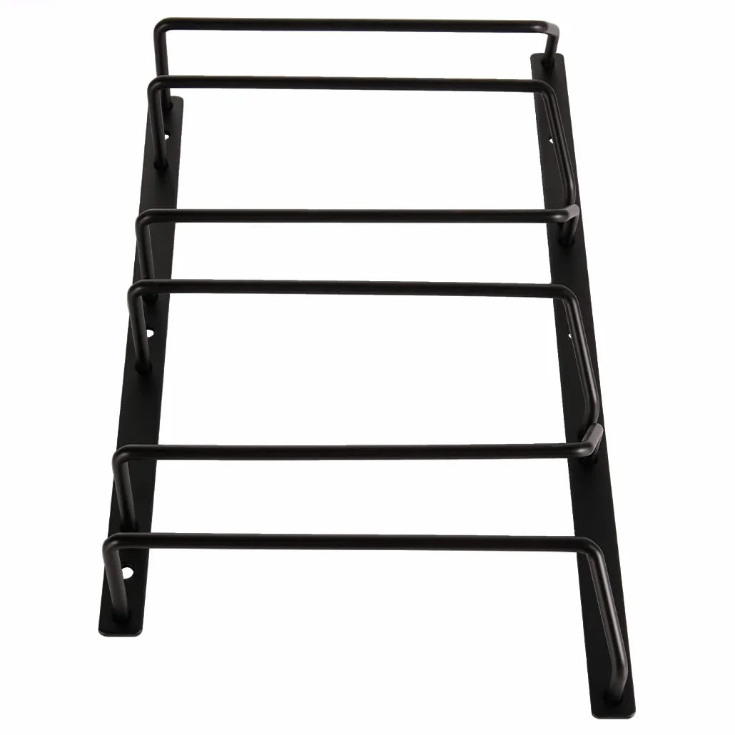Estante para copas de vino negro de 18 cm, soporte colgante para copas de vino para bar comedor, 3 filas