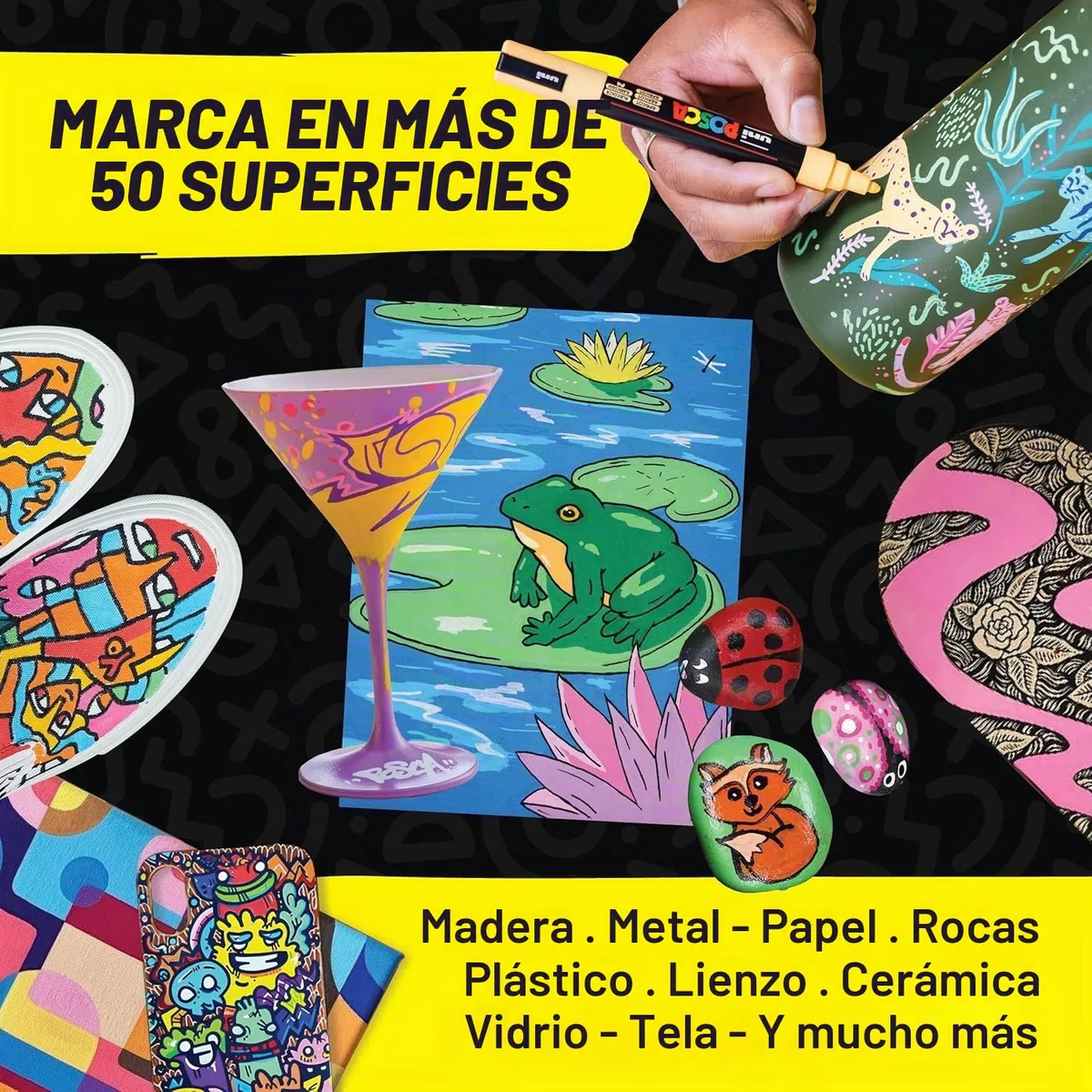Posca - PC3M8C - Paquete de 8 rotuladores de colores