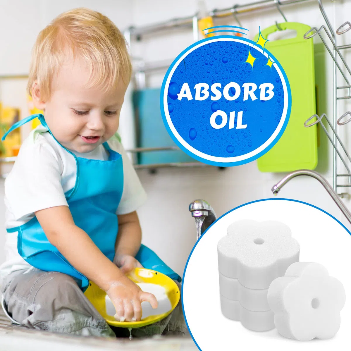 40 Esponjas de Escoria Absorbente de Aceite Herramientas de Limpieza de Esponja de Aceite Esponja de Escoria de Filtro para Bañera de Hidromasaje, Piscinas y SPA (Estilo Florete)