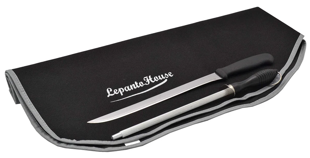 FERRETERIA LEPANTO JAMONERO RIOJA NEGRO + CUCHILLO + CHAIRA + CUBRE JAMON LepantoHouse (CUBREJAMON NEGRO)