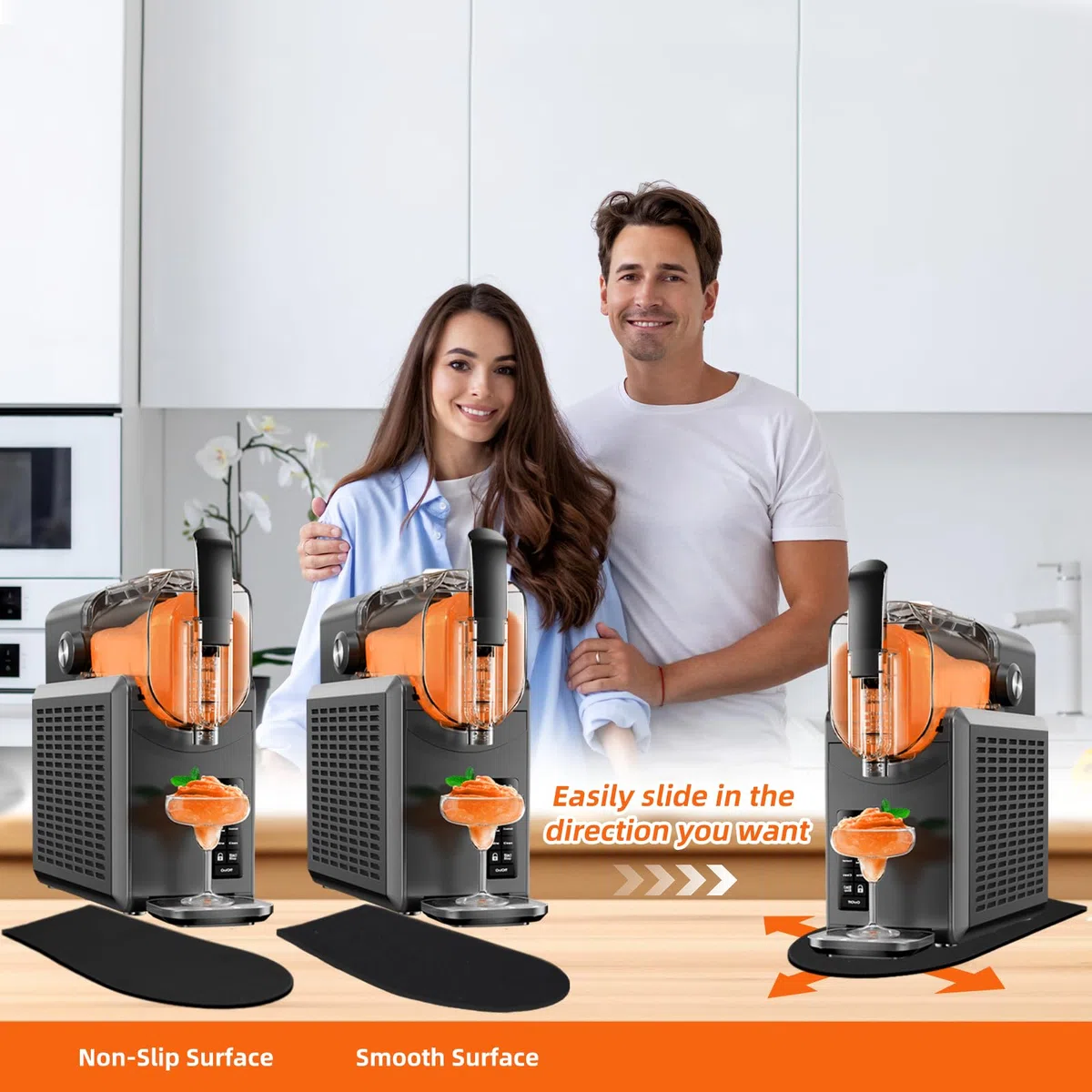 KXVXXV Tabla deslizante para máquina Ninja Slushie FS301EU y máquina de granizado KLAMER Slush, accesorio para máquina de granizado y máquina Ninja Drink Maker, almohadilla deslizante, con 2 cucharas