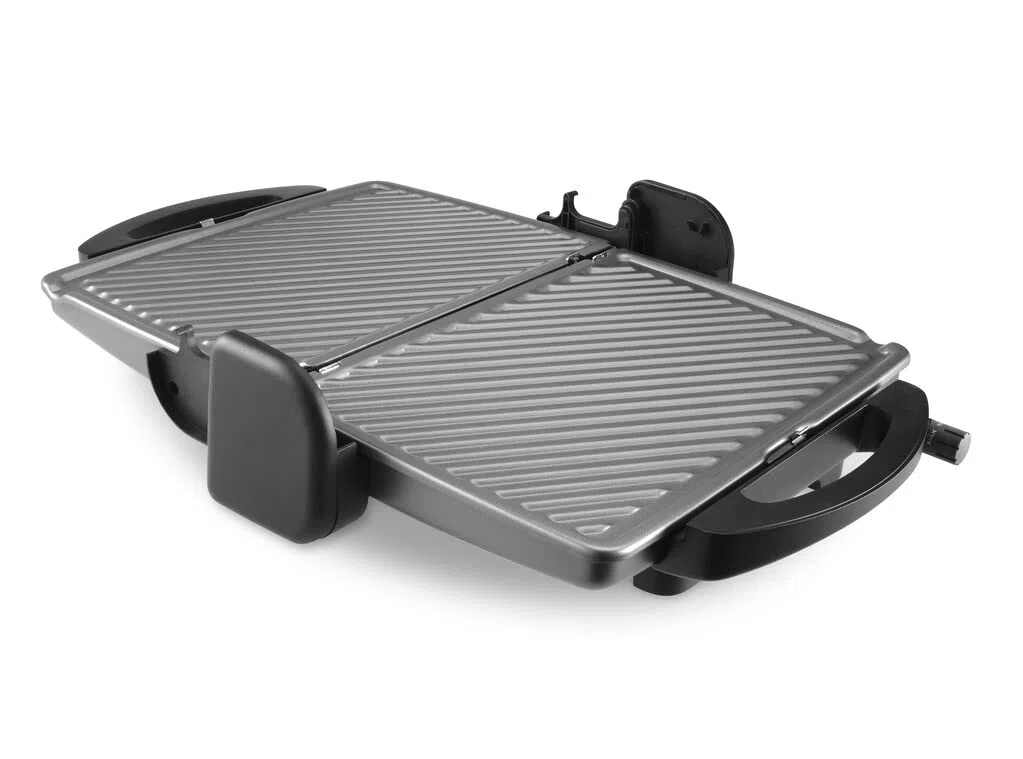 Delonghi Grigliatutto CG298.BK Parilla Eléctrica, 1800 W, Acero Inoxidable/Revestimiento Antiadherente, 3 Velocidades, Negro
