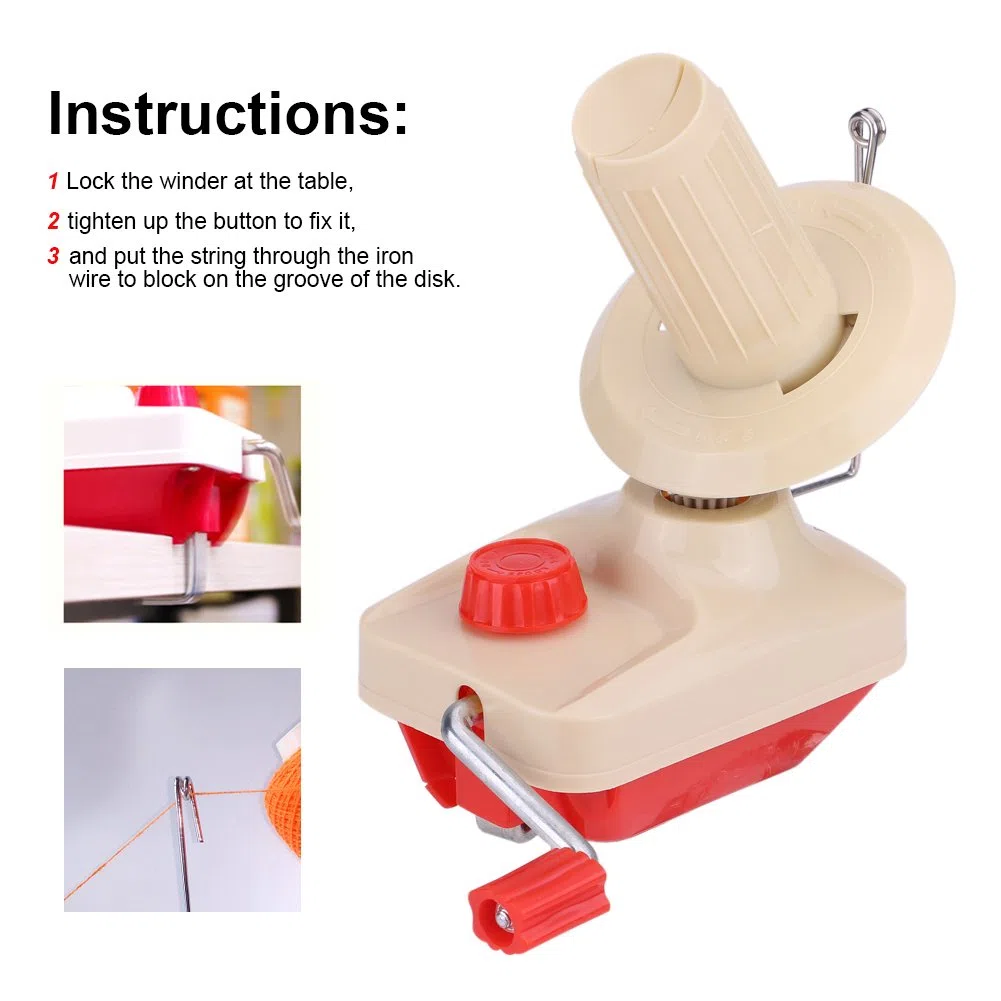 Bobinadora de bolas de hilo operada a mano, rollo de hilo de hilo de fibra, hilo de lana, soporte de bobinadora de bolas, accesorios de costura para DIYCraft