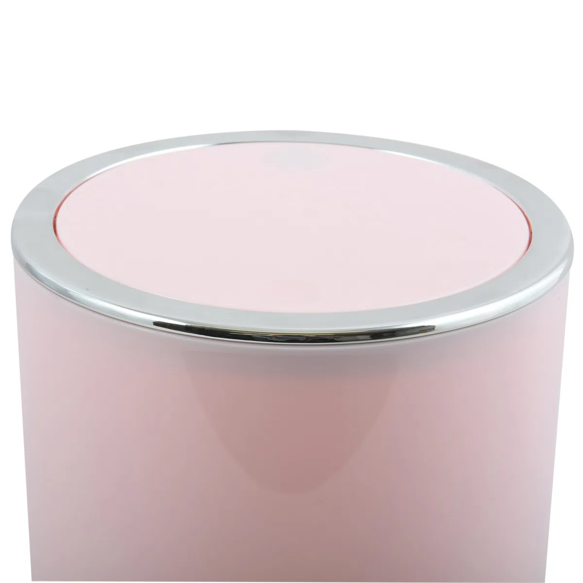 MSV - Papelera de baño Aspen - Pedal y tapa basculante - 6 L - Ø18,5 x 26 cm - Rosa claro - Diseño elegante - Ideal para baño, oficina y cocina