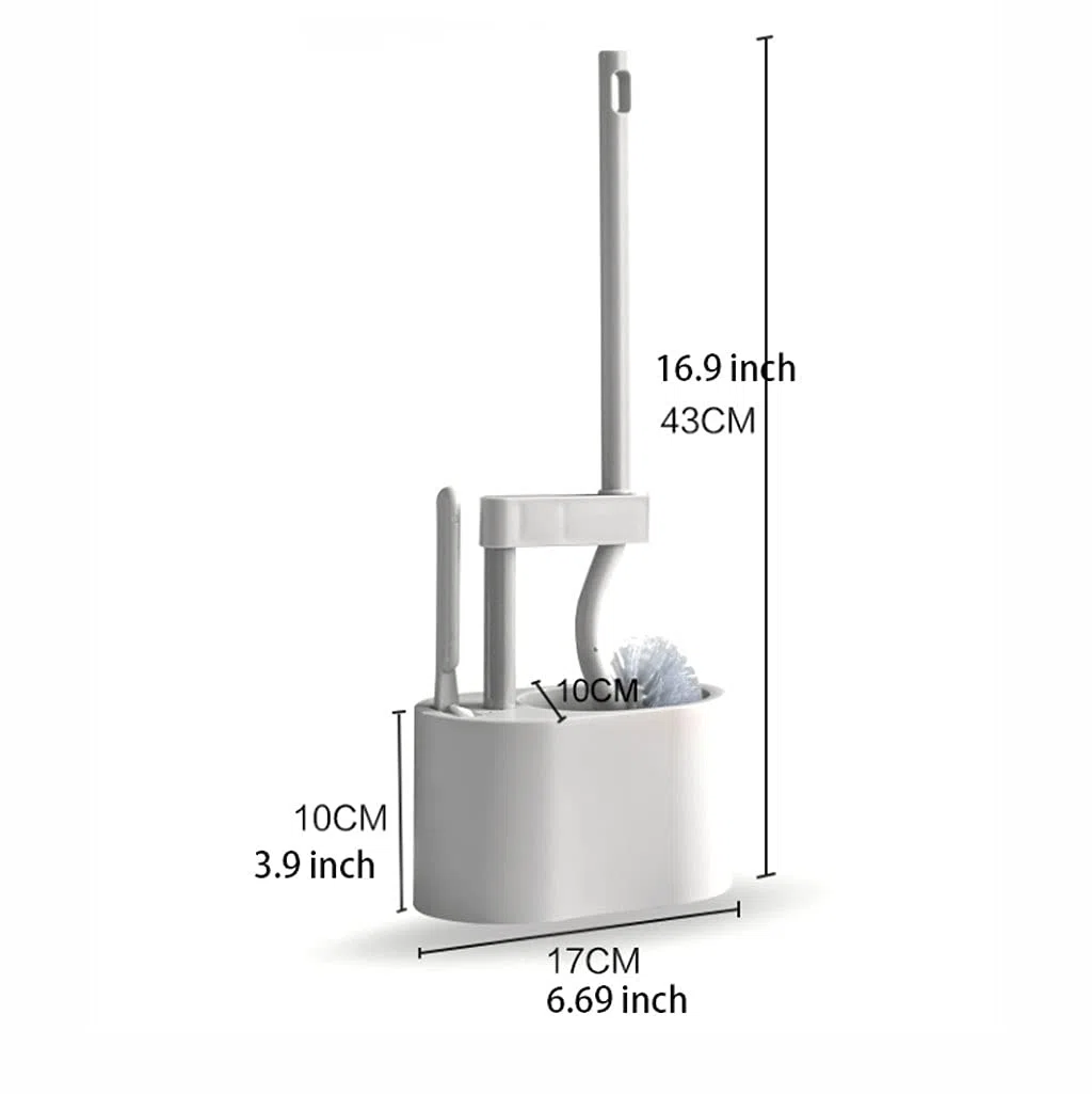 Escobilla De Baño Soporte de Cepillo de Inodoro, Cepillo de Inodoro con Mango sin Deslizamiento y Kit de Soporte de Secado rápido, Soporte de Cepillo de Inodoro de baño Escobillas de Inodoro