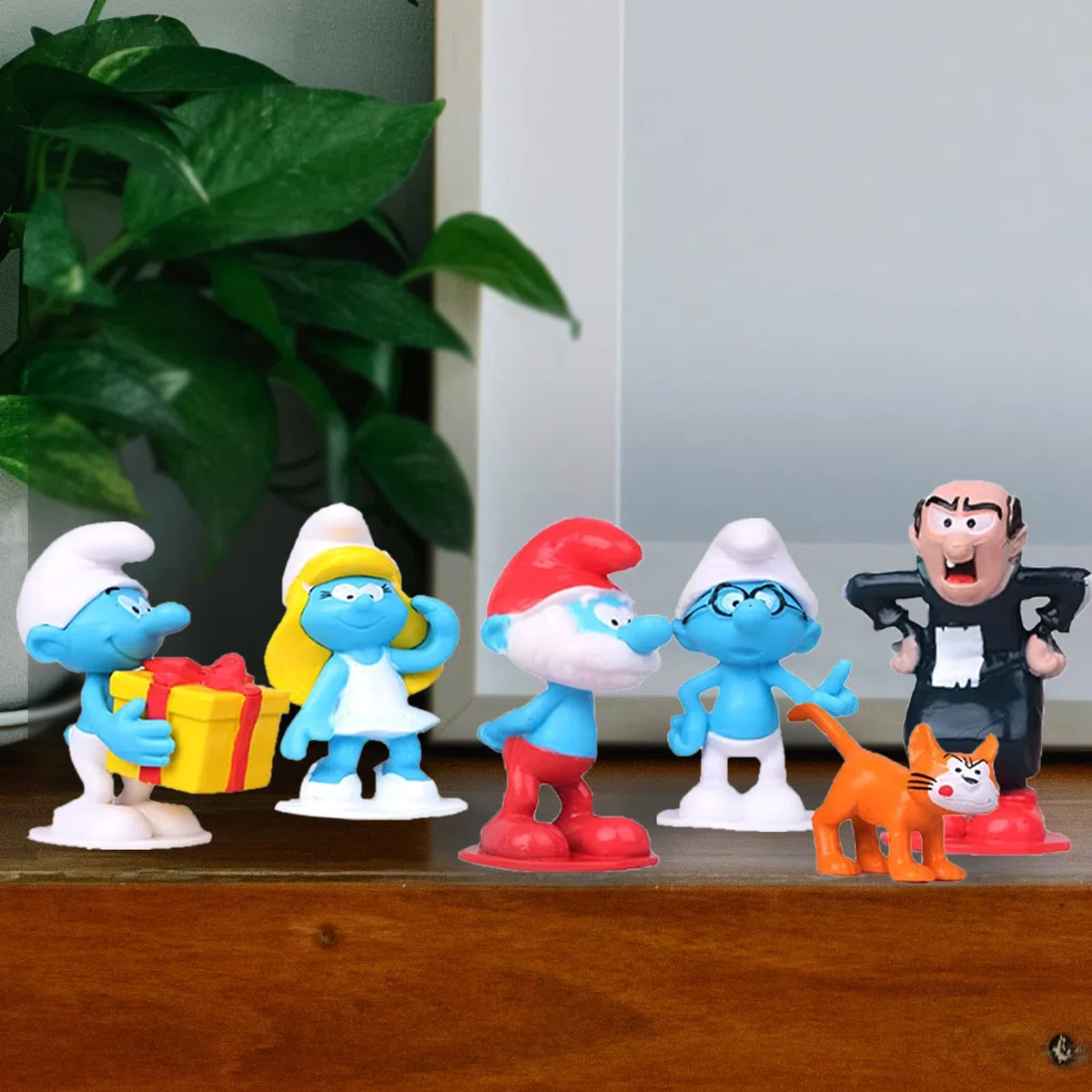 Figura de pitufo Cupcakes, 12 piezas The Smurfs Cake Topper Mini Figuras de Pitufos Mini Pastel Decoración Fiesta Decoración de cumpleaños para Niños