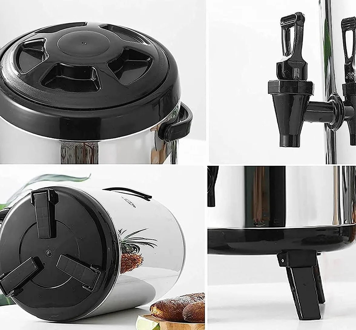 Urna de catering, dispensador de bebidas de acero inoxidable para bebidas frías y calientes, dispensador térmico de bebidas de 16 L con mango de espiga para té, café, agua