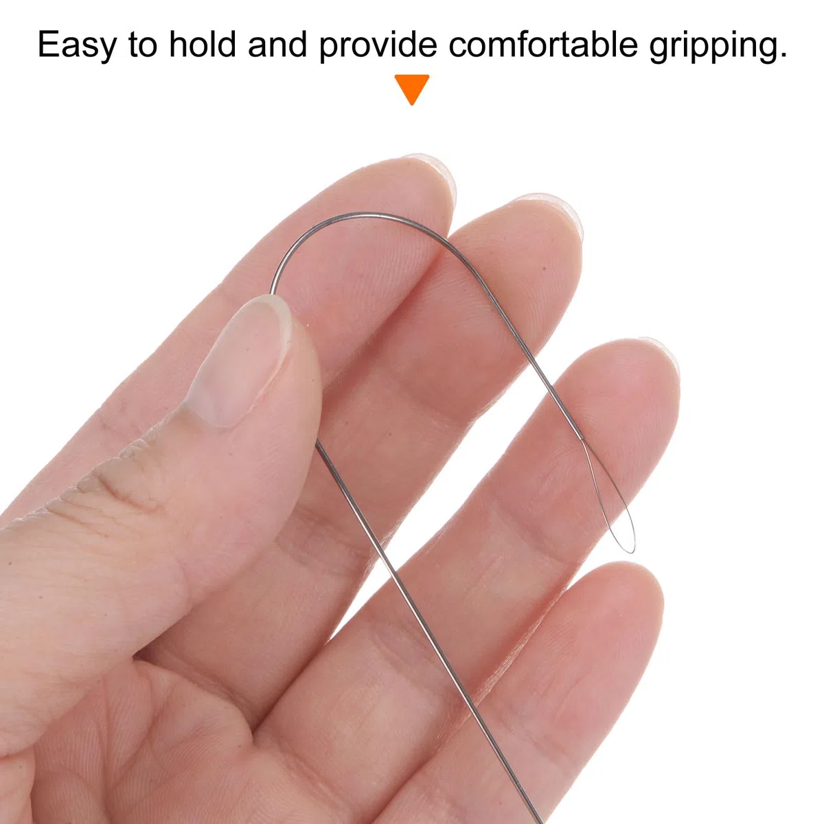 HARFINGTON 5 agujas giratorias de cuentas de 0,6 mm y 0,7 mm de diámetro, agujas de costura curvadas de acero inoxidable para bordar