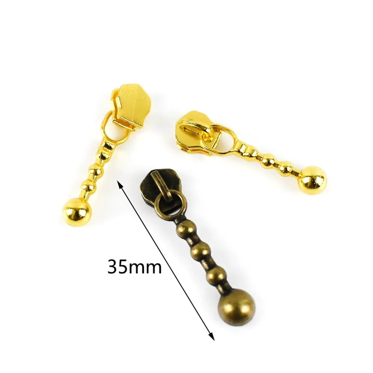 Tirones para deslizamientos de cremallera de metal Deslizador del tirador de la cremallera for cremalleras de Metal, bolsa decorativa con cabeza de cremallera, ropa, chaqueta, accesorios de costura DI