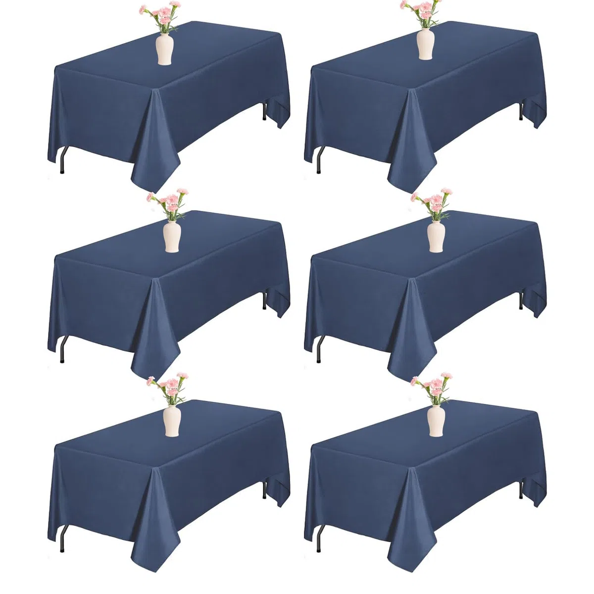 Mantel Mesa Rectangular 170 x 270 cm Mantel de Lino, Impermeable, Antimanchas Hule Mesa Rectangular para de Comedor, Azul