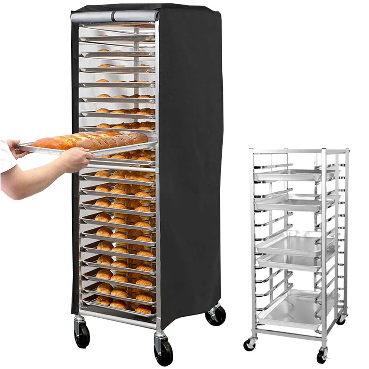 Funda para panadería, a prueba polvo, con cremallera, a prueba polvo, accesorio tela Oxford negra para procesamiento alimentos, hogar, restaurantes, panadería, supermercados