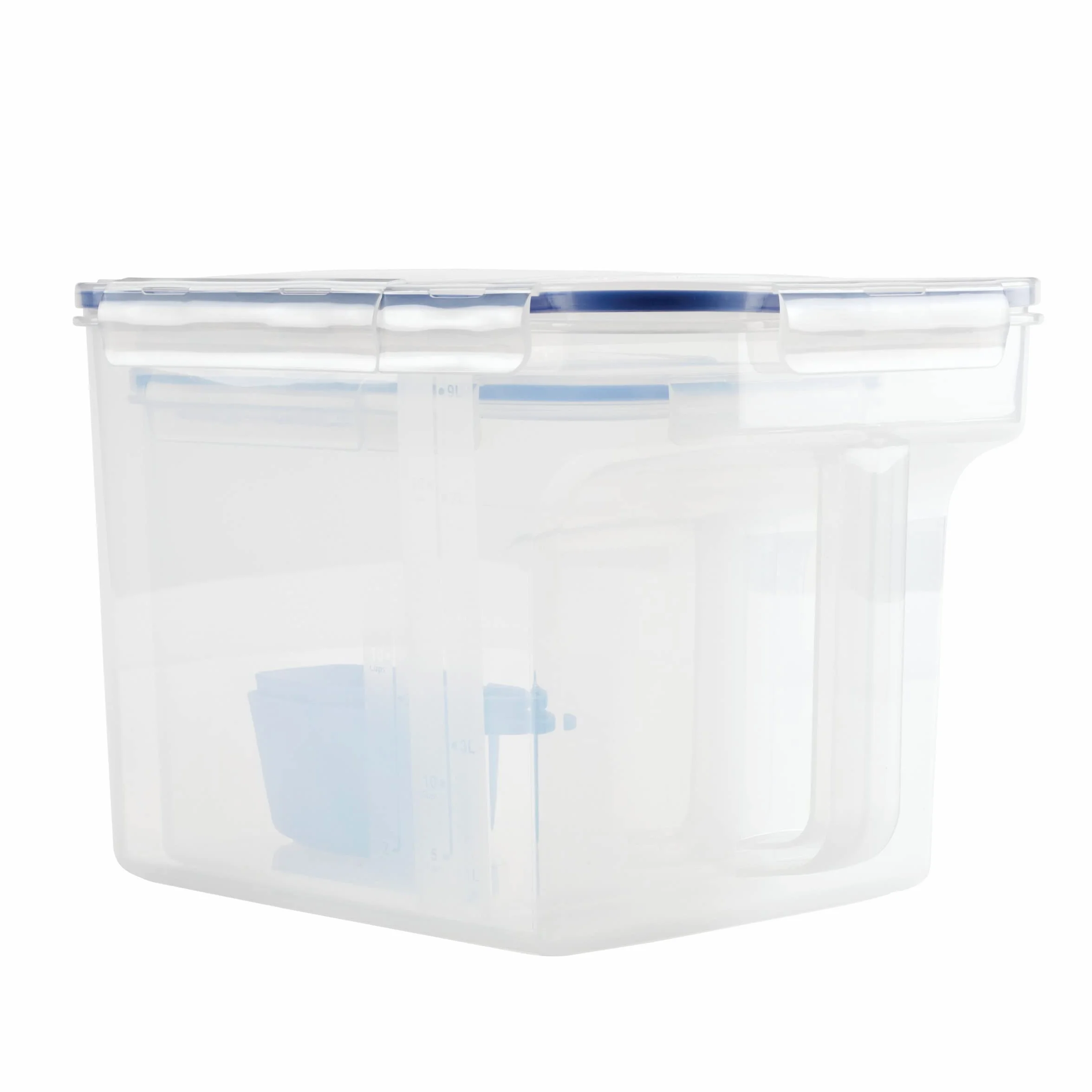 LocknLock Easy Essentials - Juego de contenedores y cubos de almacenamiento de alimentos, sin BPA, apto para lavavajillas, 4 piezas, transparente