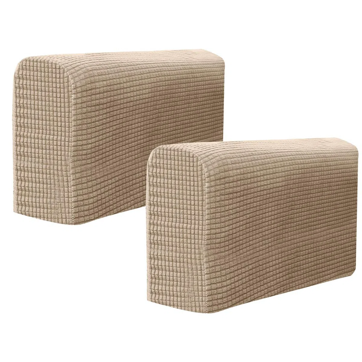 BESPORTBLE Silla de Brazos Sofá Reposabrazos Cubierta Estiramiento Sillón Funda Protectora Elástica Oficina en Casa Reclinable Sofá Loveseat Tela Protectora 2 Piezas (Marrón Claro)
