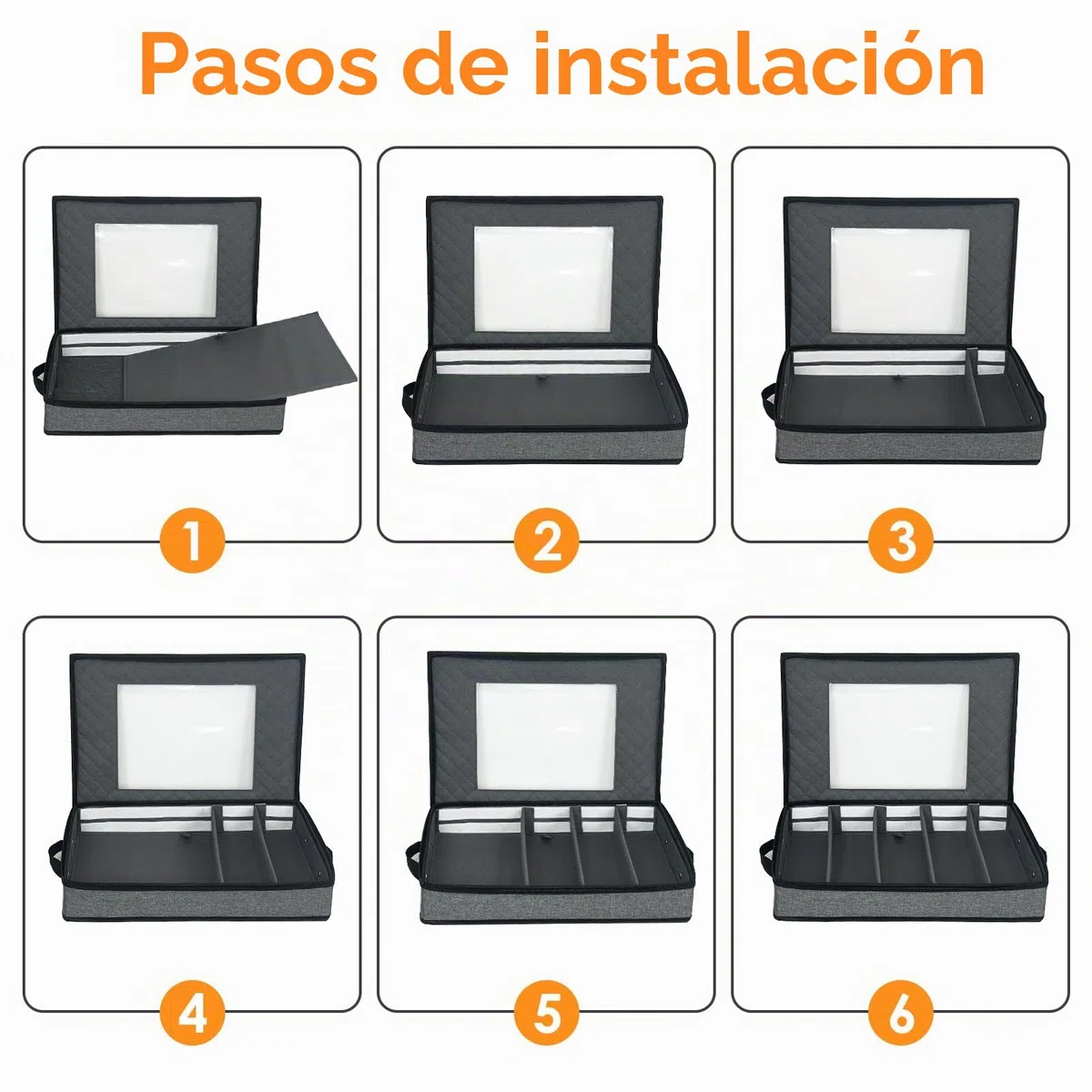 Organizador Cubiertos, Cubertero con Divisores Ajustables, Bandeja Cubiertos con Tapa Para Guardar Cuchillos, Tenedores y Cucharas, Adecuado Para Cocinas de Camping, Vacaciones y Viajes