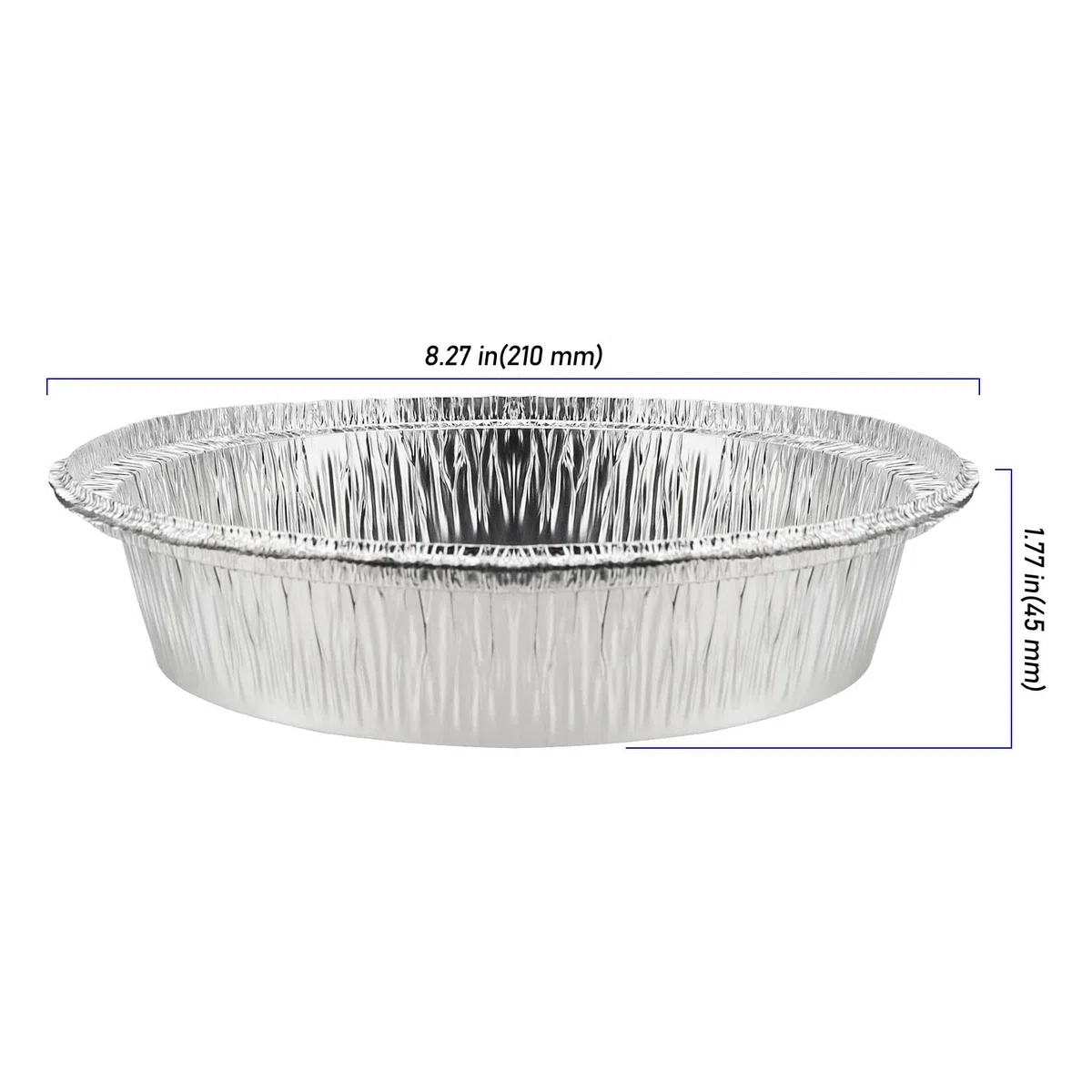 Paquete de 40 bandejas de papel de aluminio de 8 pulgadas con tapas de papel, bandejas redondas de papel de aluminio de 900 ml, recipientes redondos de papel de aluminio, bandejas de hornear