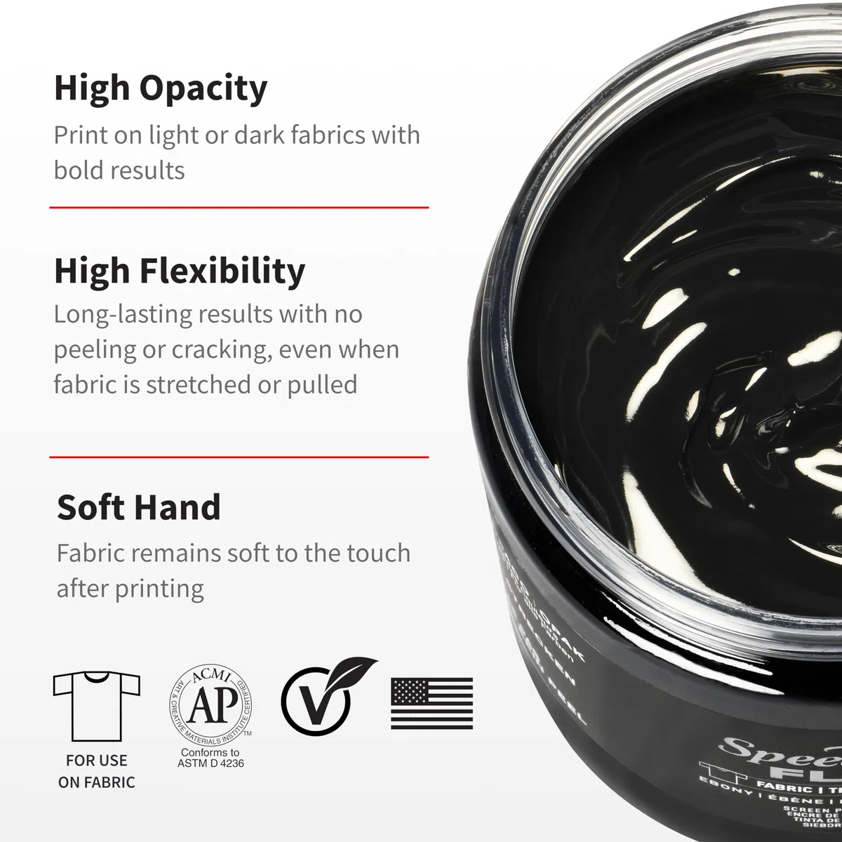 Flex Screen Printing Fabric Ink Ebony 8oz