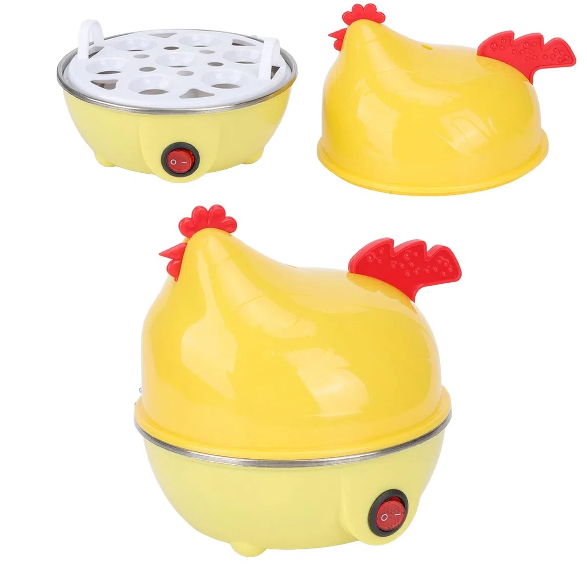 Cocedor Eléctrico de Huevos, 7 Huevos, Apagado Automático, 220V, Mini Máquina para Desayuno