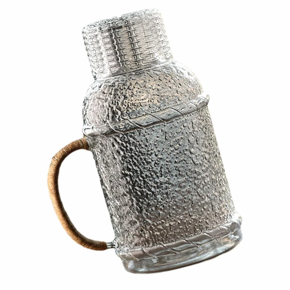 Jarra de Vidrio con Tapa Resistente al Calor Botella Gruesa para Agua Fría Jarra Grande para Hogar para Fiestas y Uso Diario