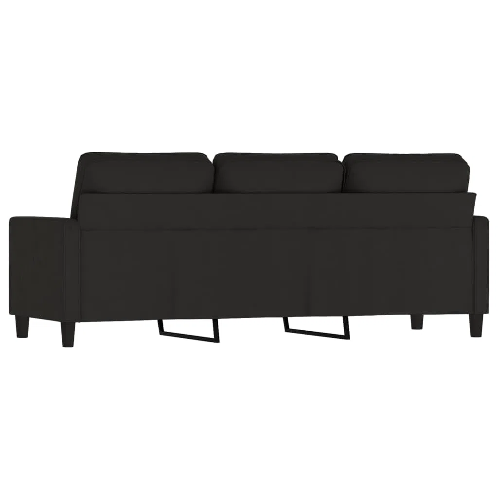 Sofá de 3 plazas Terciopelo Negro 180 cm
