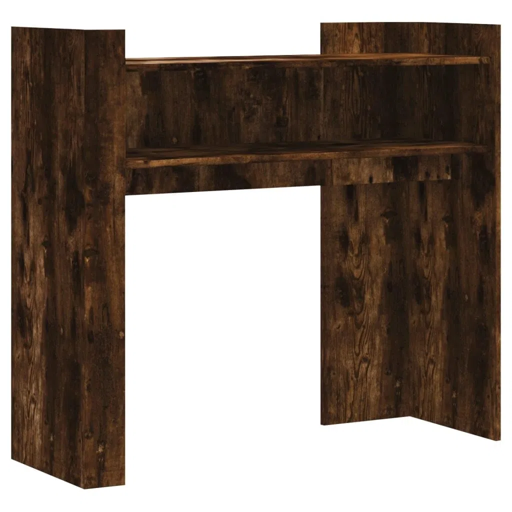 Mesa consola de roble ahumado, 100 x 35 x 90 cm, mesa auxiliar clásica con mucho espacio para salón y pasillo, mesa estrecha estable