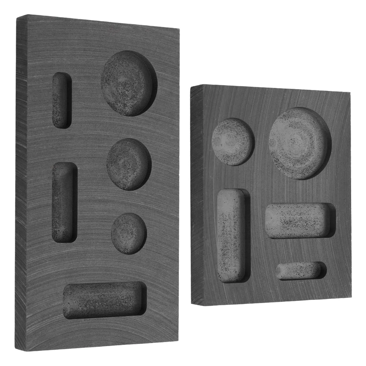 2uds Moldes de Grafito, Mini Molde de Lingote Grafito para Fundir Oro Plata Aluminio Cobre y Latón Alta Pureza Kit Fundición y Refinación Metales para Joyería