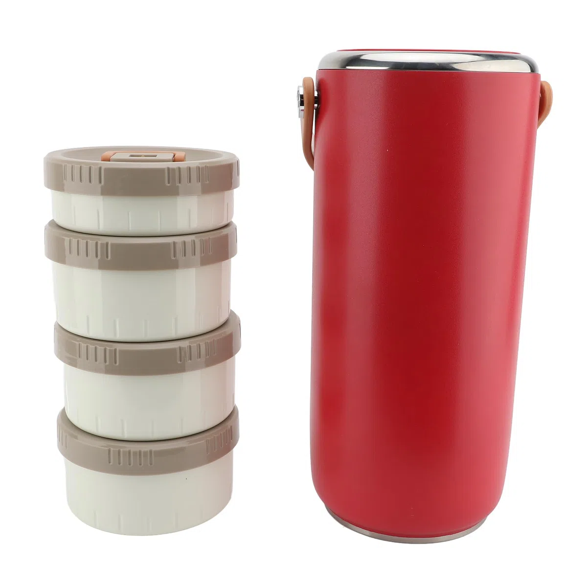 Naroote Tarro de Comida Aislado Al Vacío, Lonchera a Prueba de Fugas Sellada de Boca Ancha de Acero Inoxidable de 3,4 L, Contenedor de Comida Caliente Portátil para el Picnic de la Escuela de