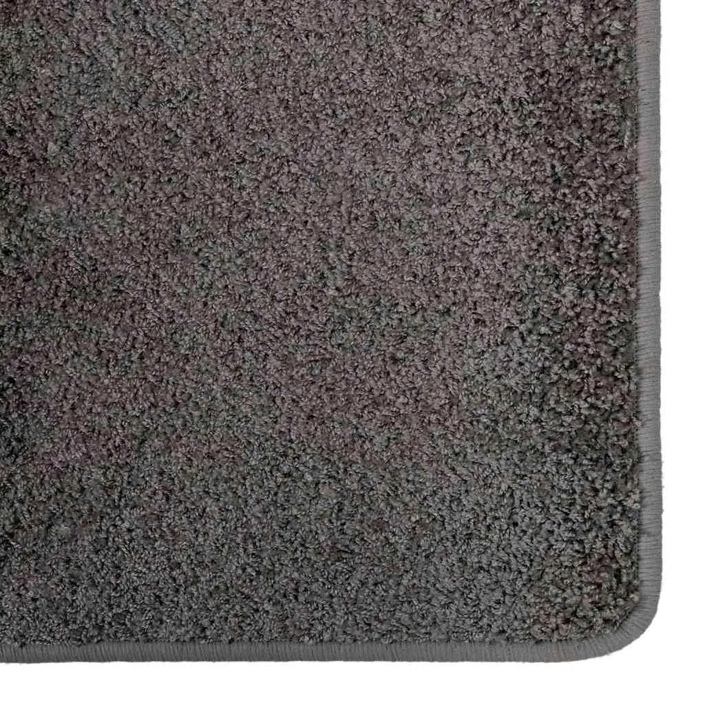Alfombra de pasillo gris, 50 x 100 cm, 100% polipropileno, antideslizante, fácil de limpiar, para pasillo, salón, dormitorio, con superficie suave y decoración moderna y versátil