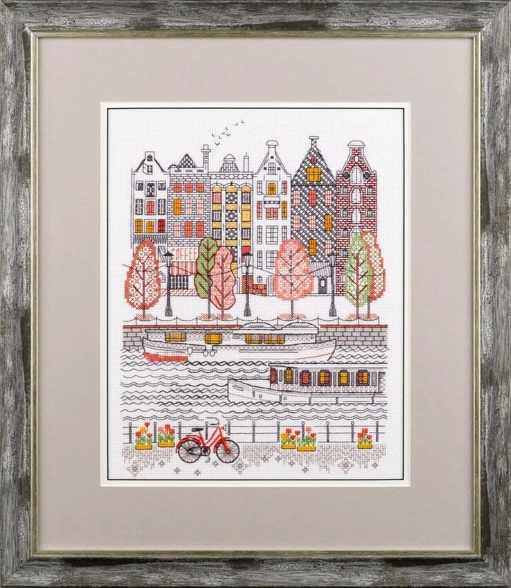Riolis Counted Cross Stitch Kit 9.5"X11.75"-City On Water (14 Count)
