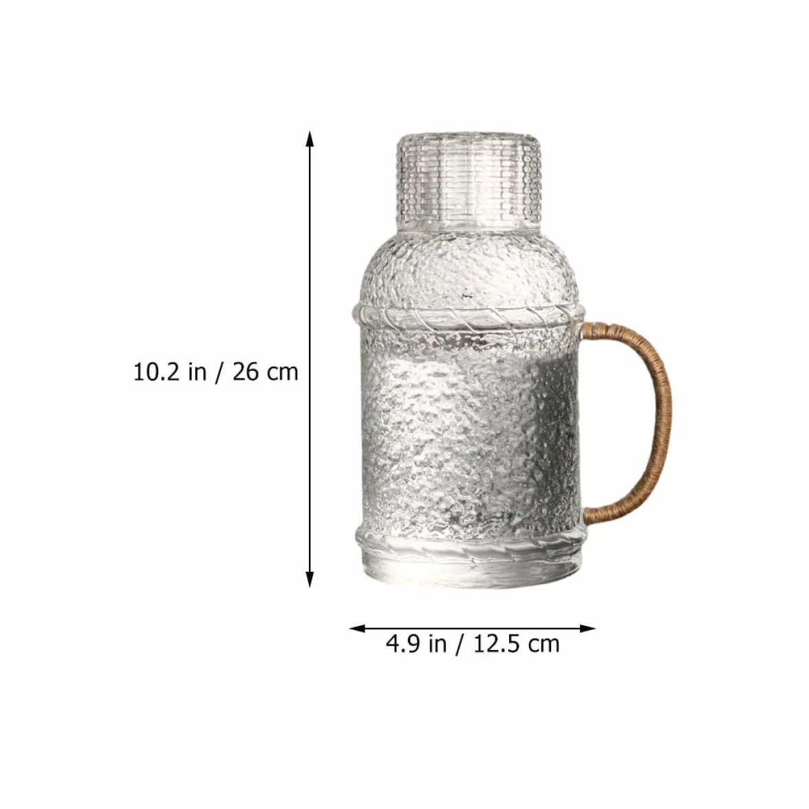 Jarra de Vidrio con Tapa Resistente al Calor Botella Gruesa para Agua Fría Jarra Grande para Hogar para Fiestas y Uso Diario