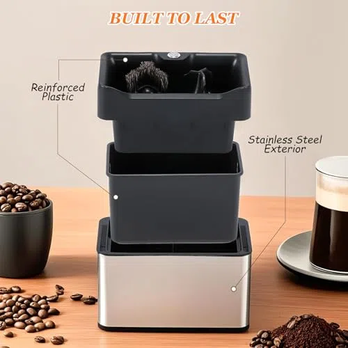 Caja automática de café expreso, eficiente limpiador de portafiltros para una rápida extracción de discos de café, ideal para barras de café domésticas y comerciales