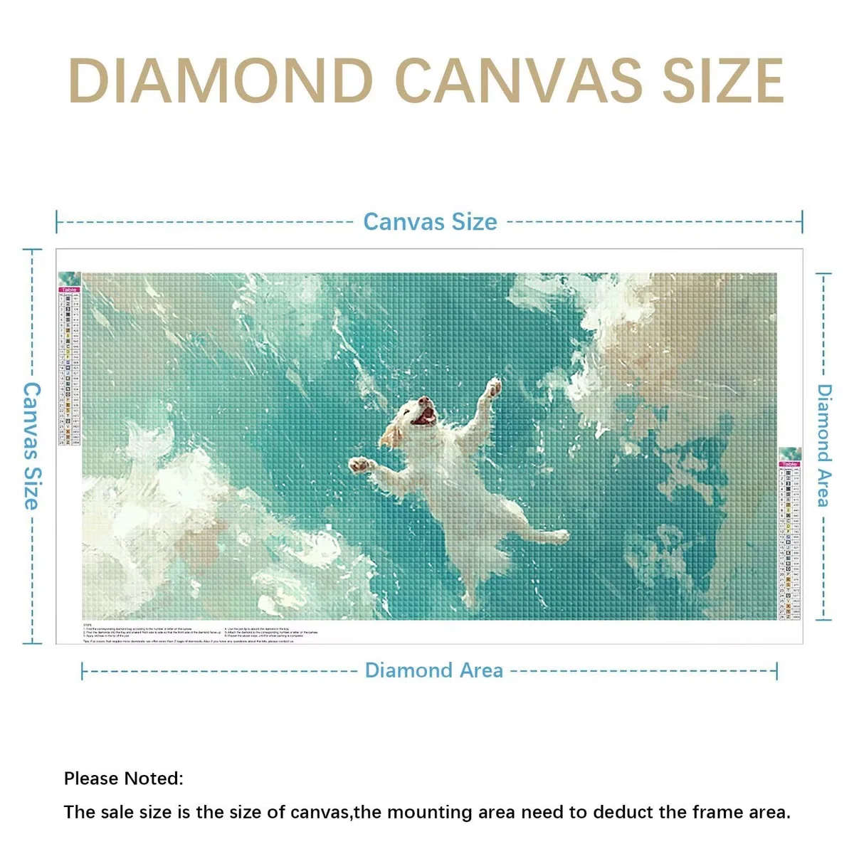 Diamond Painting Adultos Animal Pintura Diamante, Perro Diamond Painting 5D Completo, DIY Cuadrado Bordado Punto de Cruz Cuadros de Diamantes Kit para Decoracion Hogar, Regalo Mujer 160x80cm 0J-562