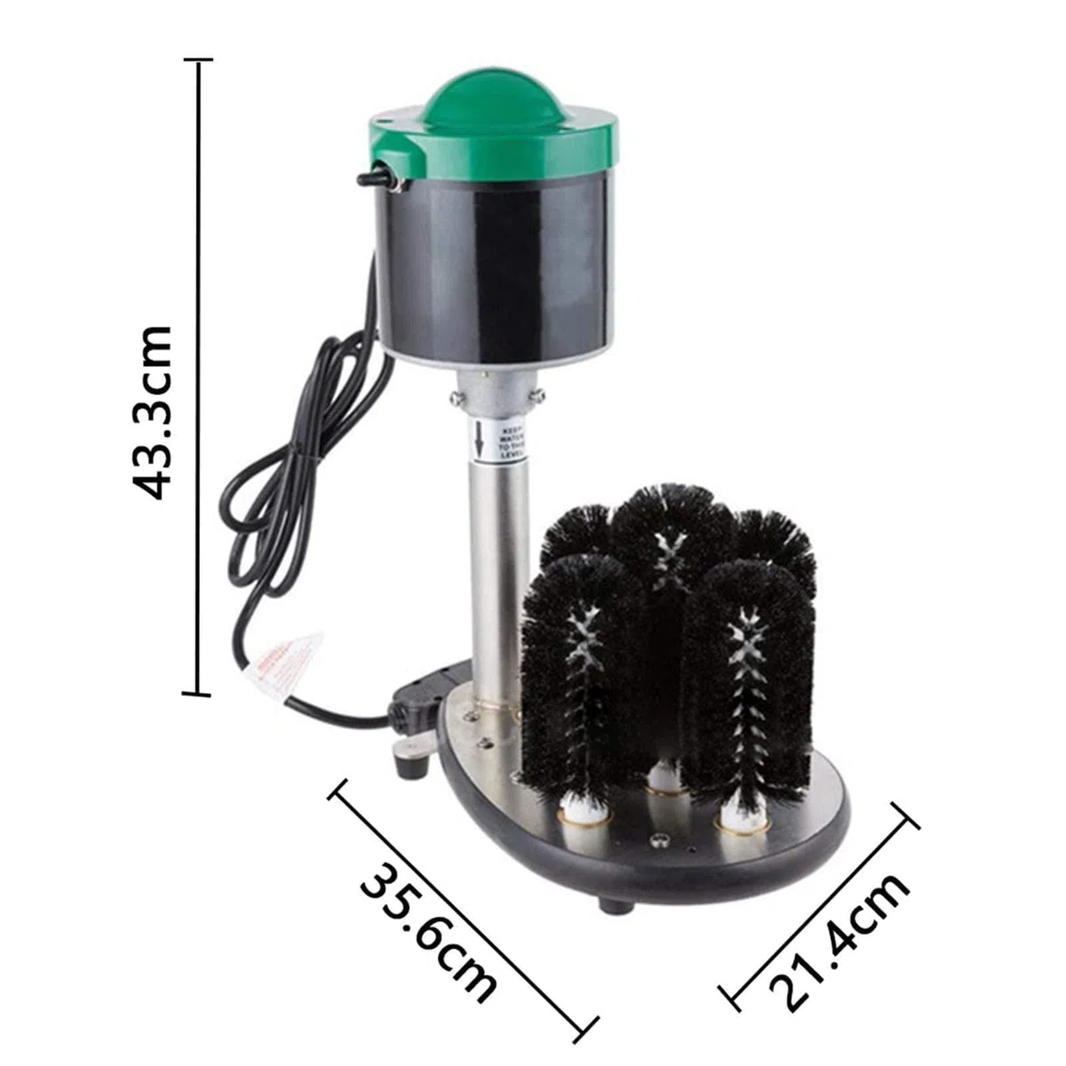 Cepillo eléctrico de limpieza de vasos de vidrio, arandela de 5 cabezales para bar y uso doméstico, limpia 200-600 tazas/hora, ideal para copas de vino y cerveza, herramienta eficiente para fregadero
