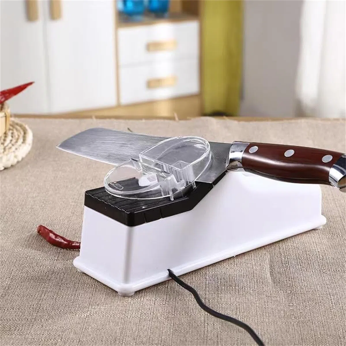Afilador de cuchillos eléctrico Surudoisharp Pro, afilador eléctrico de cuchillos Prosharpen con 5 segundos para afilado rápido, afilador profesional multifuncional con cubierta protectora (1)