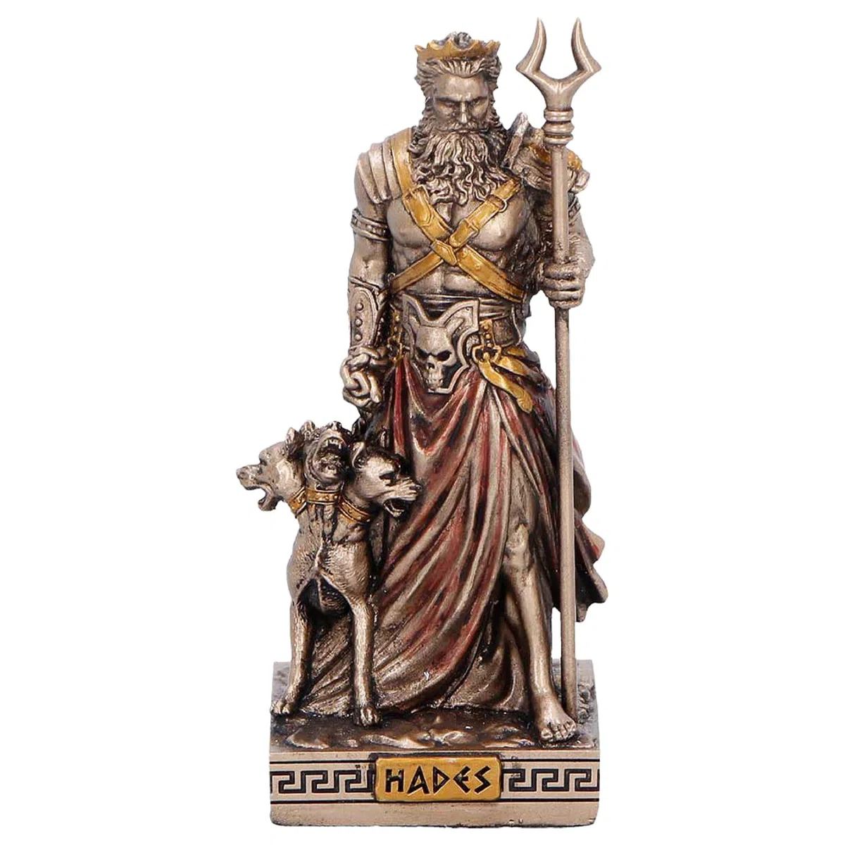 Nemesis Now Hades Dios del Inframundo (Mini) 9 cm - Figura de Resina Resistente de mitología Griega con Cerberus, Estatua clásica de Bronce para decoración Coleccionable