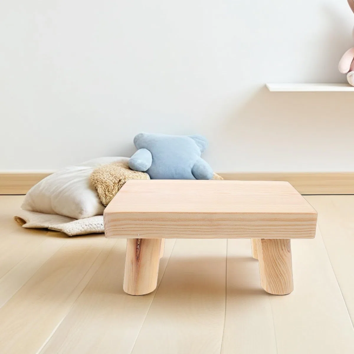 DOITOOL Taburete y Estructura Resistente, Ligero y Estable Pequeño de Madera con Superficie Antideslizante para Niños para Uso en Exteriores y Viajes
