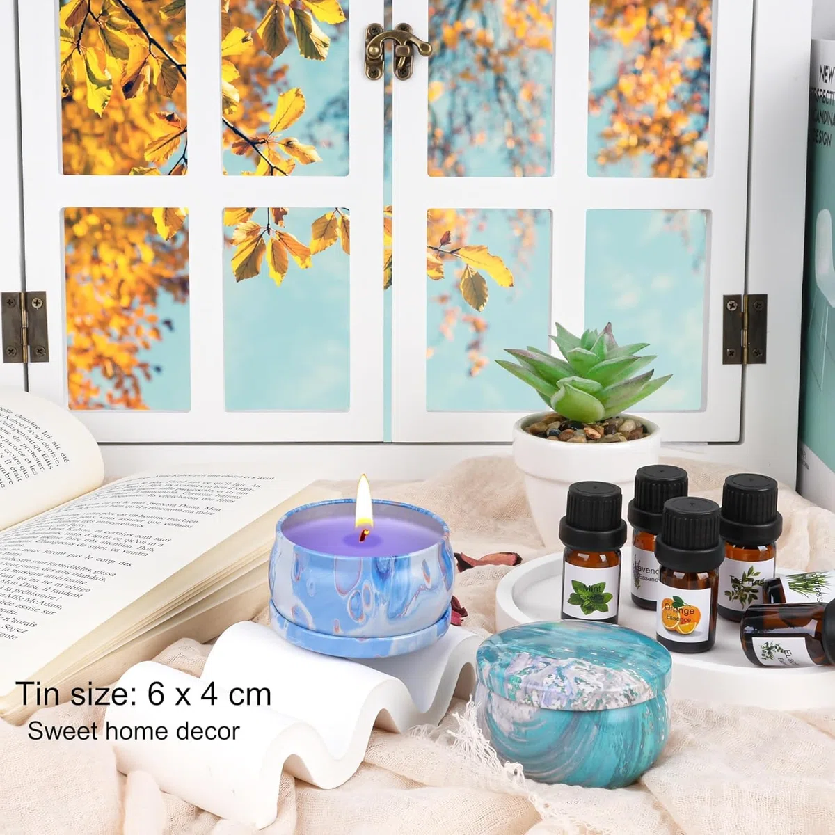 Kit de Fabricación para Velas,Kit para Hacer Velas,Kit Hacer Velas con 480g de Cera de Abeja,9 Frascos para Velas,6 Aceites Esenciales,8 Bloques de Color,Derretidor de Cera para Velas
