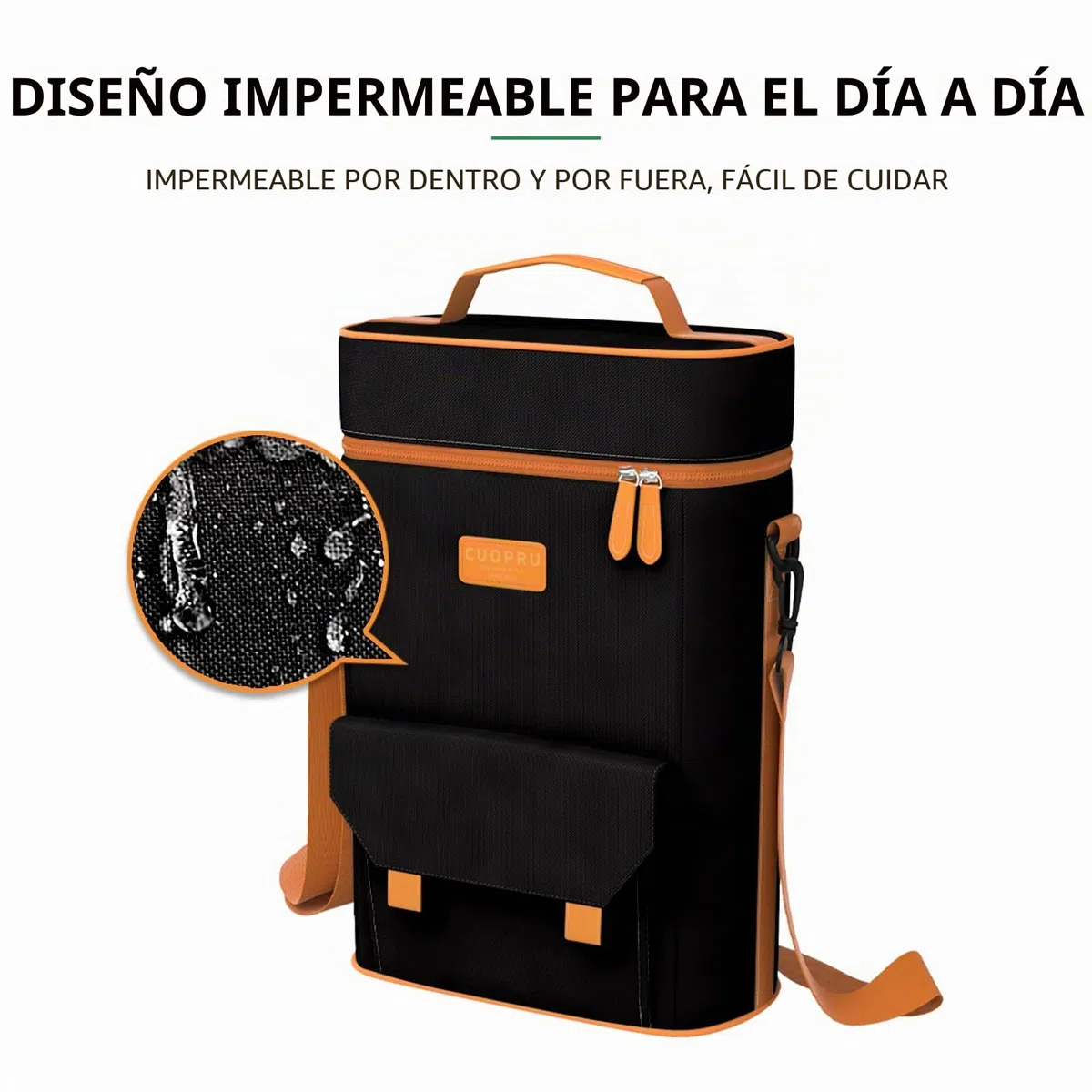 Premium Matero - Kit de yerba mate - Bolsa portátil de doble capa impermeable con 2 bolsillos para botellas de vino, para viajes, picnic, playa, camping