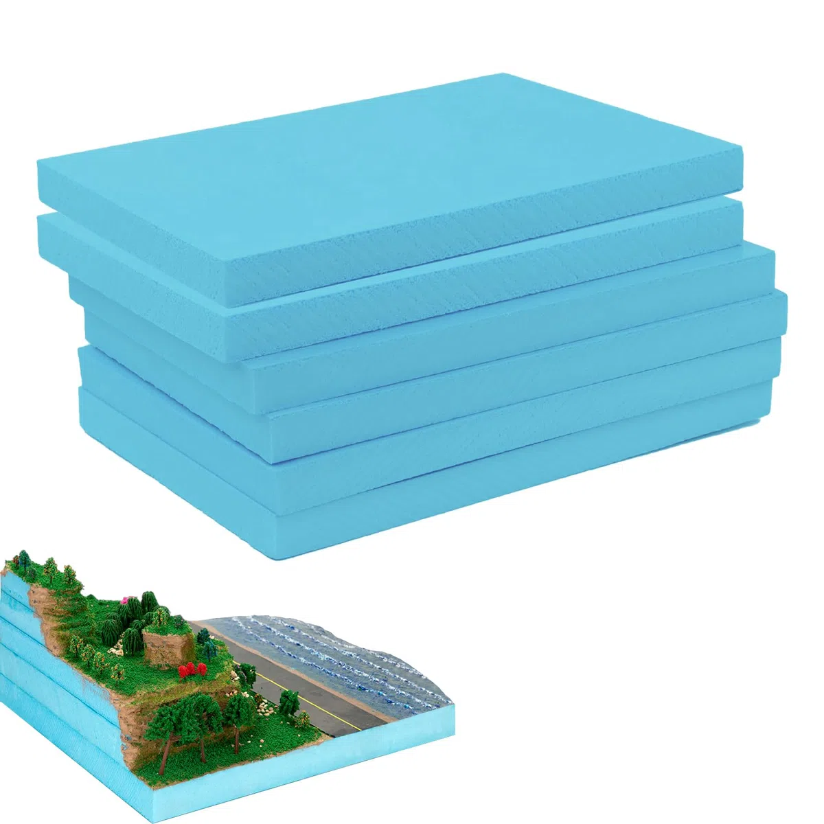 6 placas de espuma rígida para modelado de paisajes (30 x 20 x 2 cm)