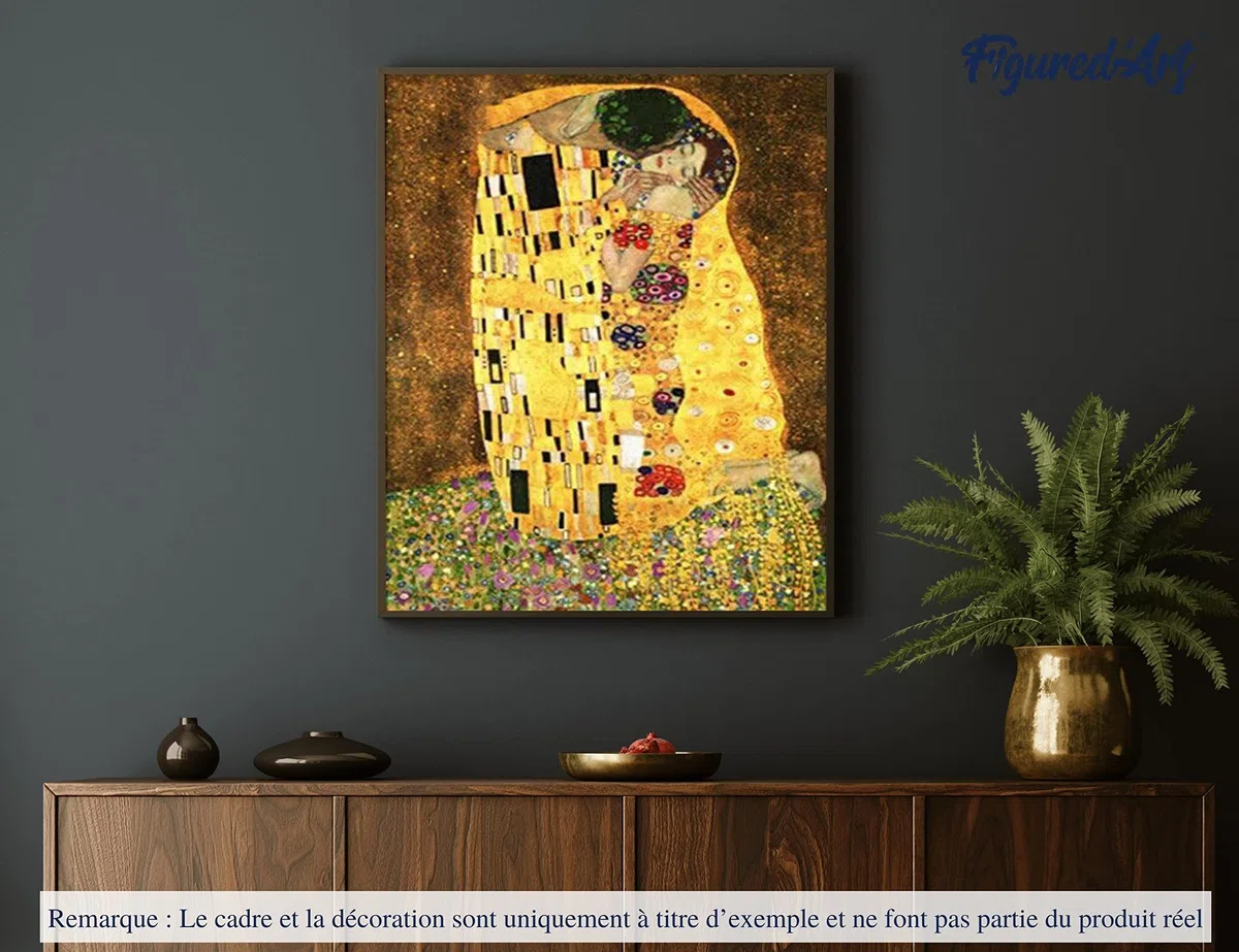 Figured'Art Pintar por Numeros Adultos El Beso - Manualidades pintura acrilica Kit Cuadro DIY completo - 40x50cm sin bastidor