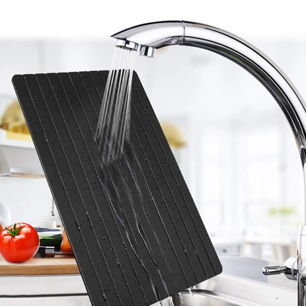 Bandejas de Descongelación Engrosado con Soportes, Hasta 10x Plato de Descongelación Rápida para Alimentos Congelados, Tamaño 30*20*1,3cm para 2 Bistecs (Tamaño M)