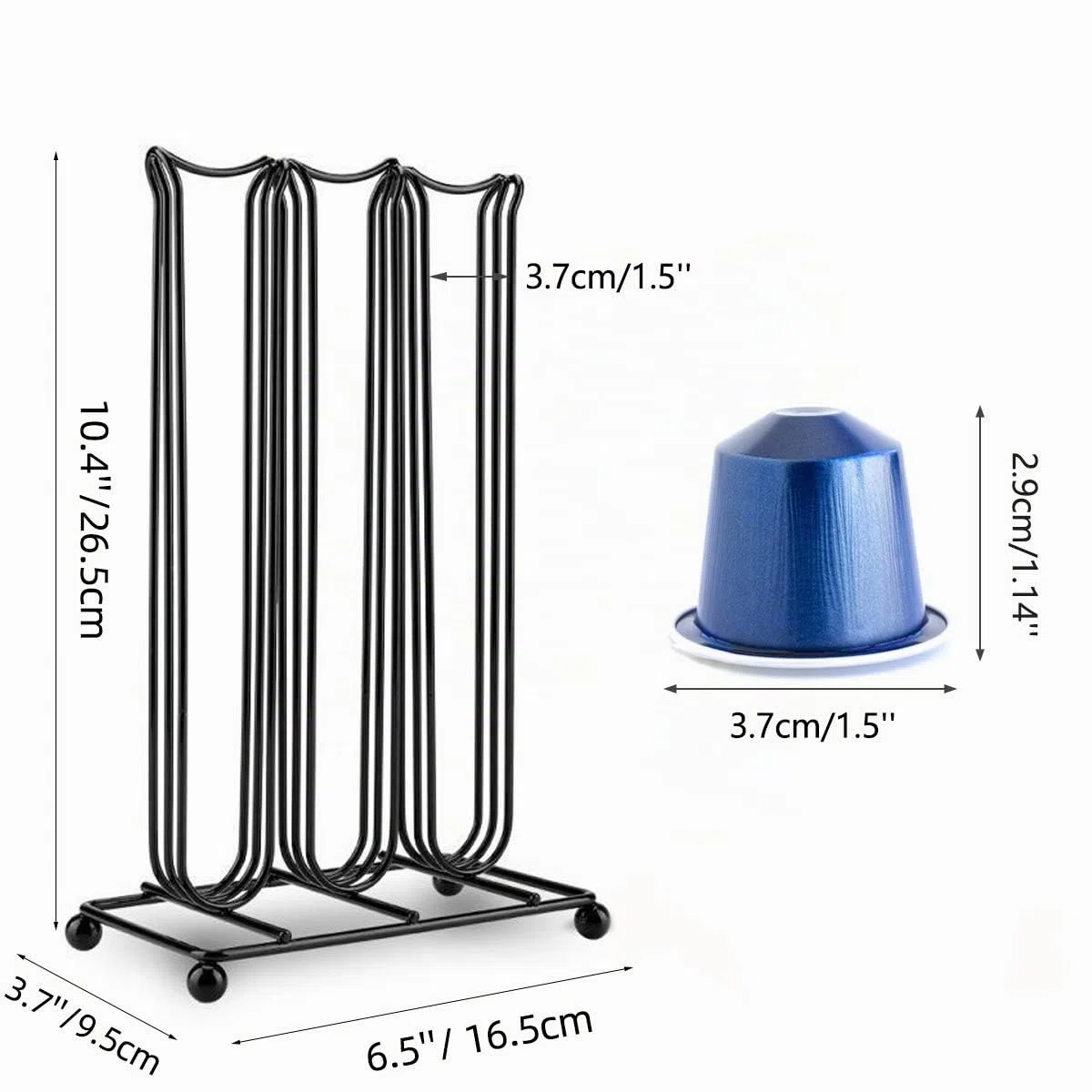 Soporte para Cápsulas de Café Nespresso - Dispensador para 42 Cápsulas, Soporte Cromado Duradero
