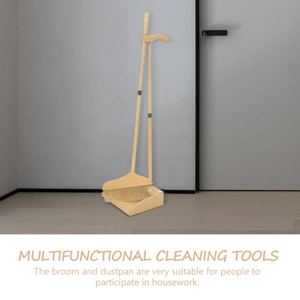 Healifty Juego de Escoba de Barrido Cerdas de Madera Ligera y Mango Ergonómico para Limpieza en Talleres y Cómoda