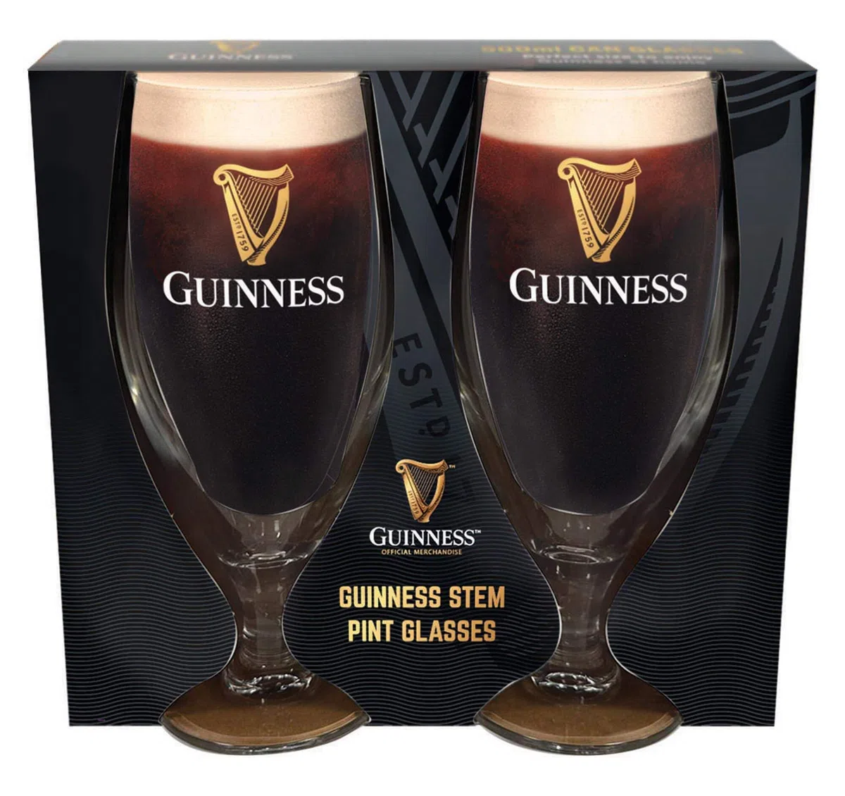 Shamrock Gift Company Guinness - Vasos con tallo de pinta - Paquete de 2