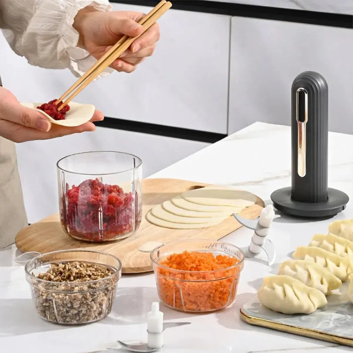 Triturador De Cocina, Procesador De Carne Ligero, Triturador Eléctrico Desmontable Para Comida De Bebé Frutas Preparación De Comidas Y Verduras