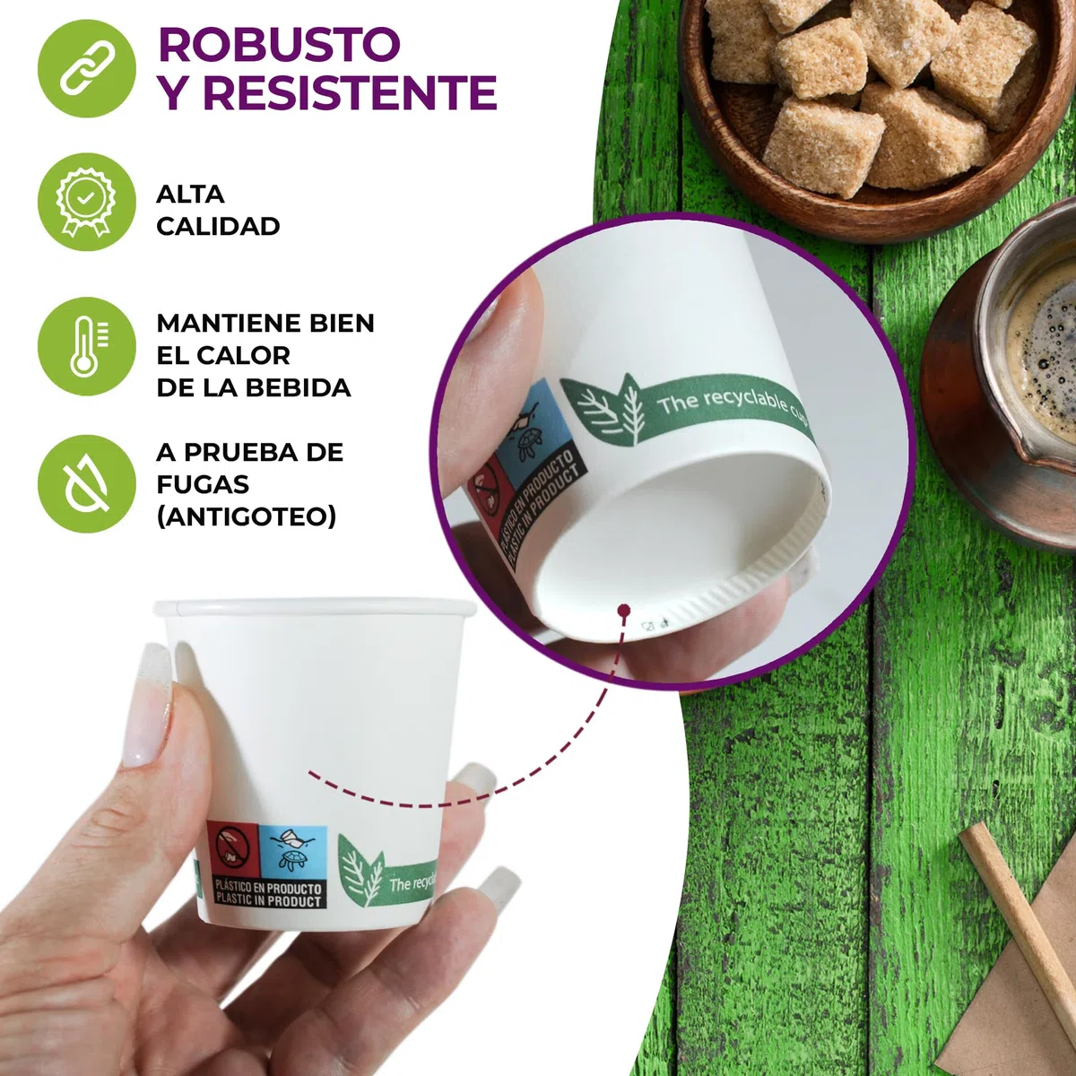 GoBeTree 400 vasos desechables café blancos de 120 ml / 4oz, vasos de cartón blanco desechable con paletinas de madera para café. Para bebidas frías y calientes.