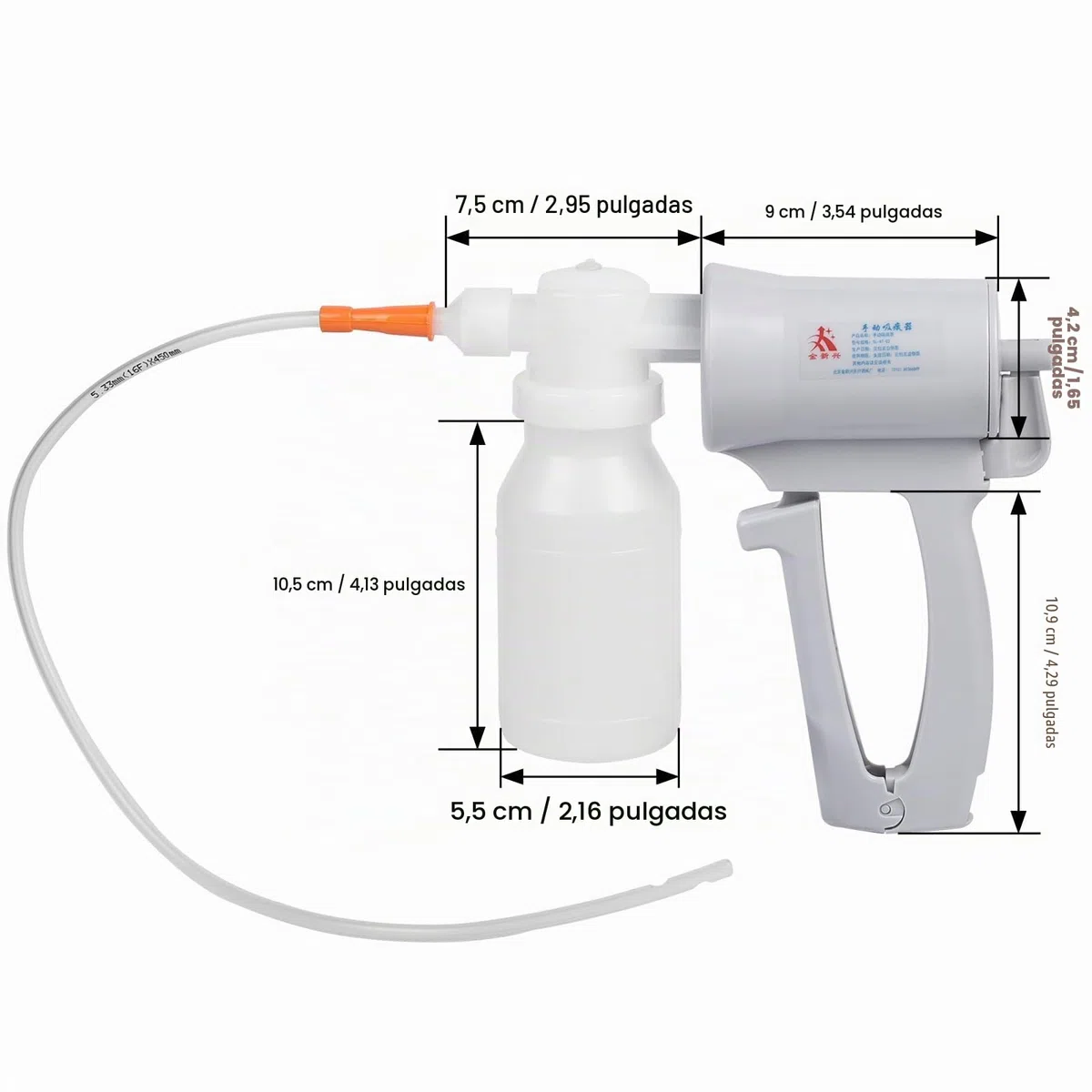 Bomba de succión manual Aspirador de esputo Dispositivo de bomba de succión de flema Respiratorio de mano para ancianos domésticos (Tipo B)