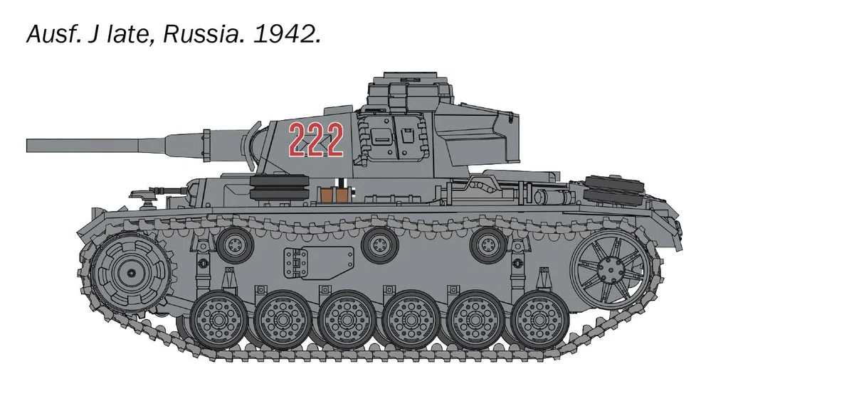 Italeri 25757 1:56 Pz.Kpfw. III AUSF. J/L/M/N - Kit de Modelismo Militar, Maqueta Detallada, Hobby, Tanque 1:56